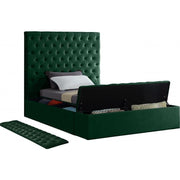 Bliss Velvet Green Twin Storage Platform Bed - bellafurnituretv