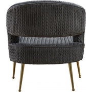 Monroe Textured Velvet Gray Chair - bellafurnituretv