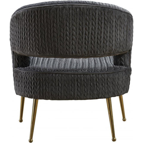 Monroe Textured Velvet Gray Chair - bellafurnituretv