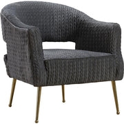 Monroe Textured Velvet Gray Chair - bellafurnituretv