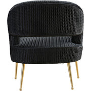 Monroe Textured Velvet Black Chair - bellafurnituretv