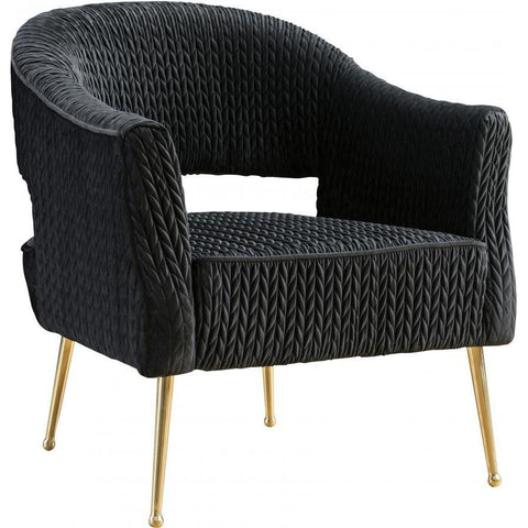 Monroe Textured Velvet Black Chair - bellafurnituretv