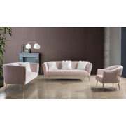 Monroe Textured Velvet Pink Living Room Set - bellafurnituretv