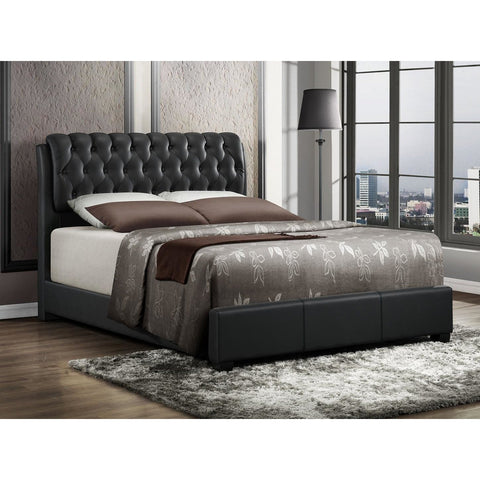 Barnes Black Tufted Full Bed - bellafurnituretv