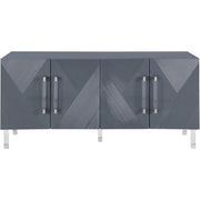 Anastasia Gray Lacquer Sideboard Buffet - bellafurnituretv