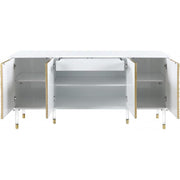 Bellissimo White Lacquer/Gold Sideboard Buffet - bellafurnituretv