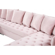 Presley Velvet Pink Double Chaise Sectional - bellafurnituretv