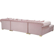 Presley Velvet Pink Double Chaise Sectional - bellafurnituretv