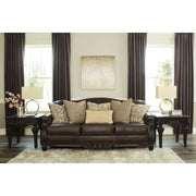 Embrook Chocolate Leather Sofa - bellafurnituretv