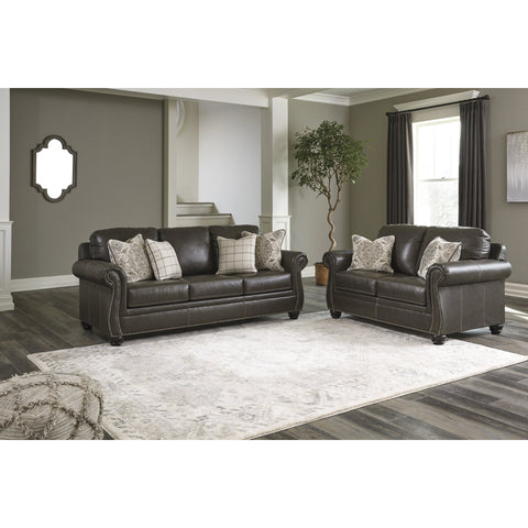 Lawthorn Slate Leather Sofa - bellafurnituretv