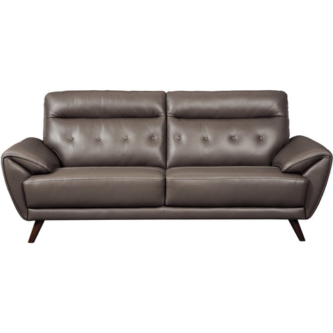 Sissoko Gray Leather Sofa - bellafurnituretv