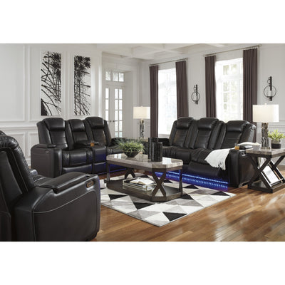 [EXCLUSIVE] Party Time Midnight LED Power Reclining Living Room Set with Adjustable Headrest - bellafurnituretv