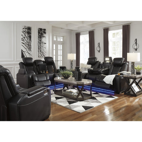 [EXCLUSIVE] Party Time Midnight LED Power Reclining Living Room Set with Adjustable Headrest - bellafurnituretv