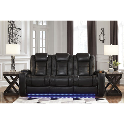 Party Time Midnight LED Power Reclining Sofa with Adjustable Headrest - bellafurnituretv