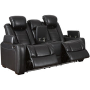 Party Time Midnight LED Power Reclining Loveseat with Adjustable Headrest - bellafurnituretv