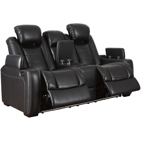 [EXCLUSIVE] Party Time Midnight LED Power Reclining Living Room Set with Adjustable Headrest - bellafurnituretv