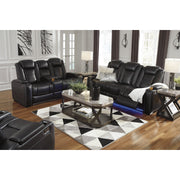 [EXCLUSIVE] Party Time Midnight LED Power Reclining Living Room Set with Adjustable Headrest - bellafurnituretv