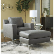 Ryler Charcoal Ottoman - bellafurnituretv