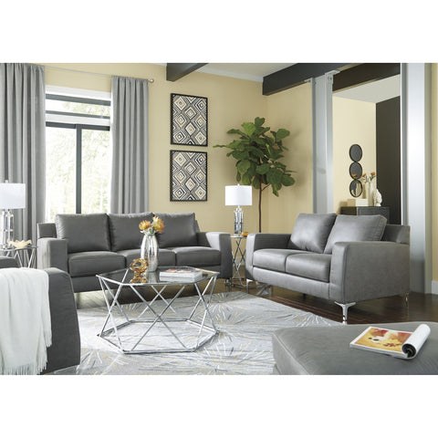 Ryler Charcoal Ottoman - bellafurnituretv