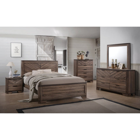 Audrey Brown Queen Panel Bed - bellafurnituretv