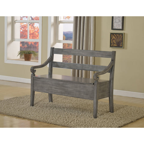 Kennedy Grey Storage Bench - bellafurnituretv