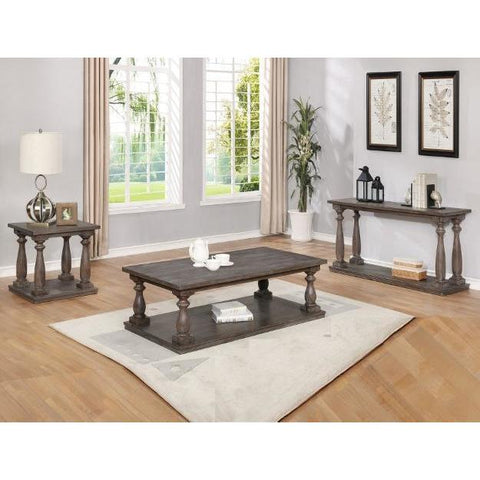 Regent Grayish Brown Coffee Table with Casters - bellafurnituretv