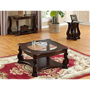 Madison Brown Wood 3-Piece Coffee Table Set (1xCoffee 2xEnd) - bellafurnituretv