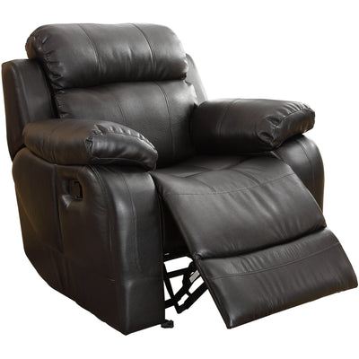 Marille Black Bonded Leather Reclining Chair - bellafurnituretv