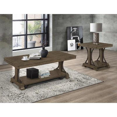 Quincy Grayish Brown Coffee Table - bellafurnituretv