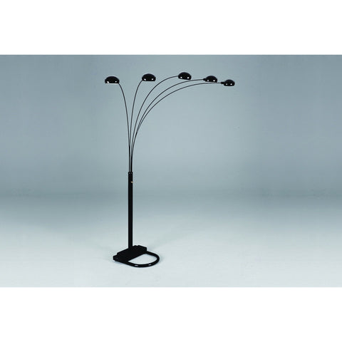 Peacock Arc Black 82" Floor Lamp - bellafurnituretv