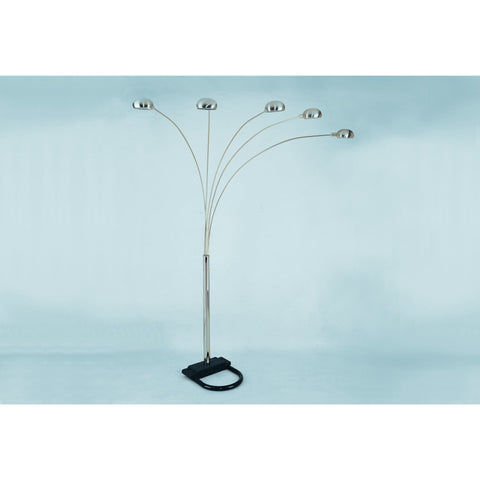 Peacock Arc Pewter 82" Floor Lamp - bellafurnituretv