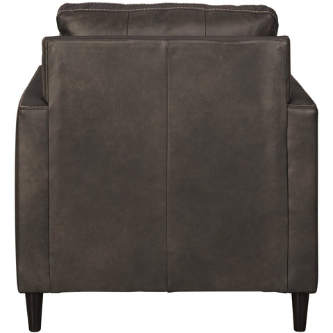 Hettinger Ash Leather Chair - bellafurnituretv