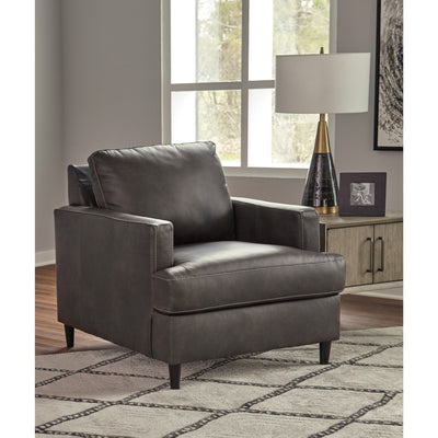 Hettinger Ash Leather Chair - bellafurnituretv
