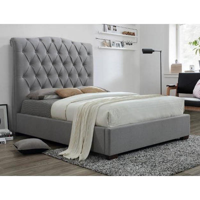 Janice Gray Upholstered King Platform Bed - bellafurnituretv