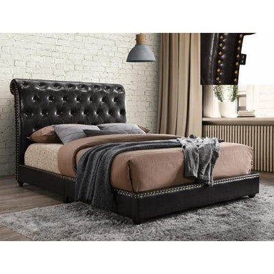 Janine Brown Queen Upholstered Platform Bed with USB Port - bellafurnituretv