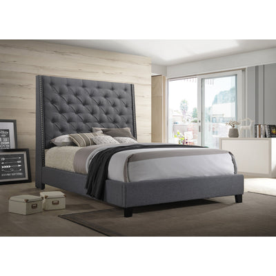 Chantilly Gray Upholstered King Bed - bellafurnituretv