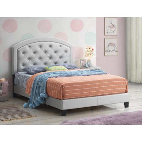 Gaby Silver Full Platform Bed - bellafurnituretv