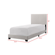 [SPECIAL] Erin Khaki Upholstered Twin Bed | 5271 - bellafurnituretv