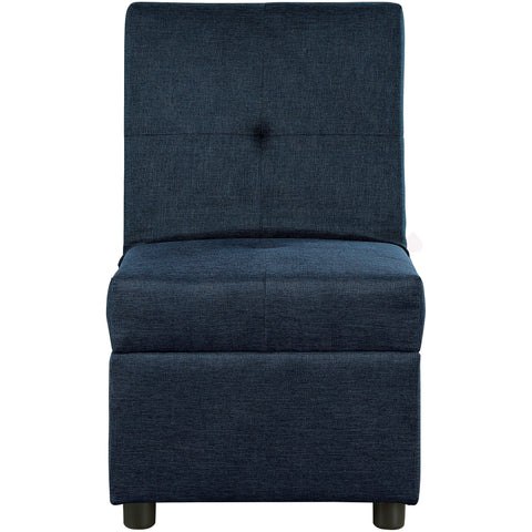 Denby Blue Storage Ottoman Chair - bellafurnituretv