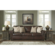 Roleson Walnut Leather Living Room Set - bellafurnituretv