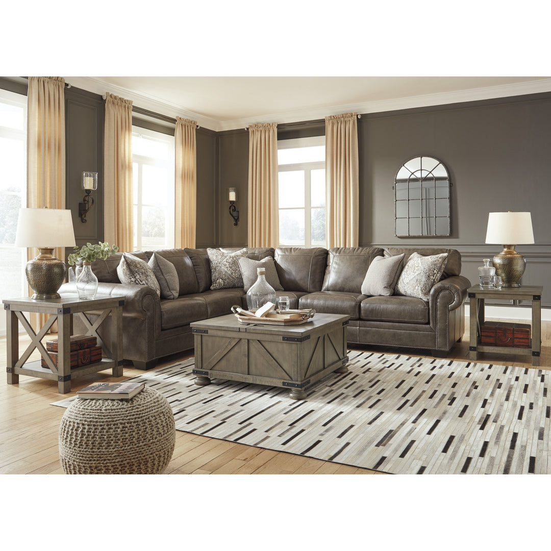 Roleson Quarry LAF Leather Sectional Bella Furniture