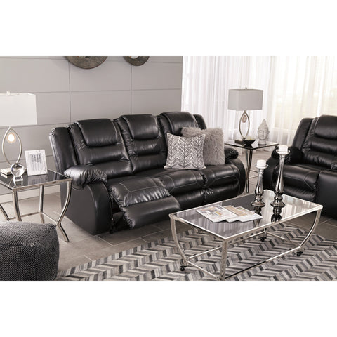 Vacherie Black Reclining Sofa - bellafurnituretv