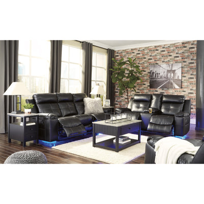 [SPECIAL] Kempten Black LED Reclining Living Room Set - bellafurnituretv
