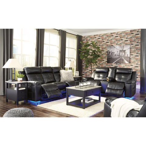 Kempten Black LED Reclining Sofa - bellafurnituretv