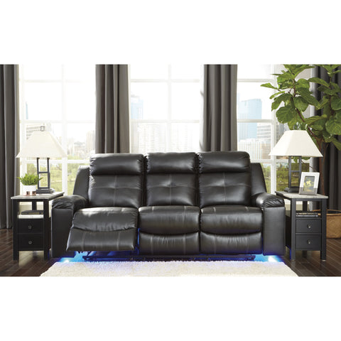 Kempten Black LED Reclining Sofa - bellafurnituretv