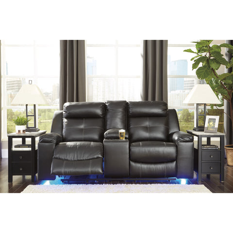 Kempten Black LED Reclining Loveseat - bellafurnituretv