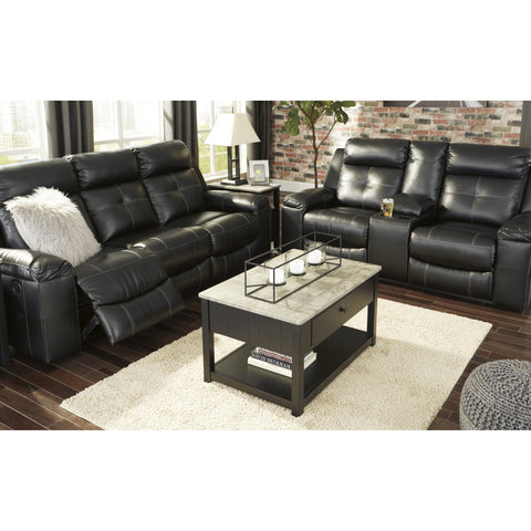 Kempten Black LED Reclining Loveseat - bellafurnituretv