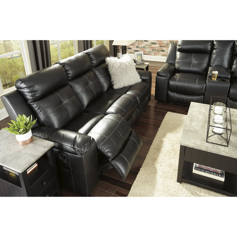 Kempten Black LED Reclining Loveseat - bellafurnituretv