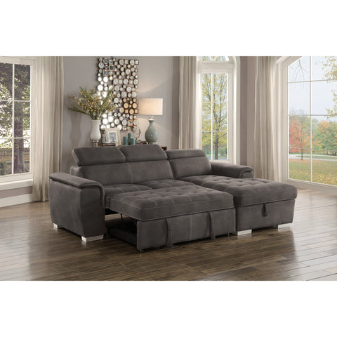 Ferriday Taupe Storage Sleeper Sectional - bellafurnituretv