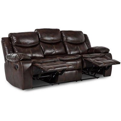 Bastrop Brown Leather Gel Reclining Sofa - bellafurnituretv